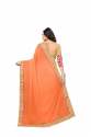 Nplash Fashion Women's orange saree(lycra) thumb 2