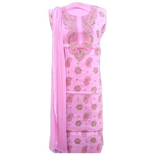 Casual Wear Unstitched Chikan Suit 