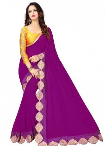 Buy Embroidered Georgette Saree By Glory Fashion  by Glory Sarees