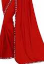 Buy Poly Georgette Saree Red Glory Fashion Saree thumb 3