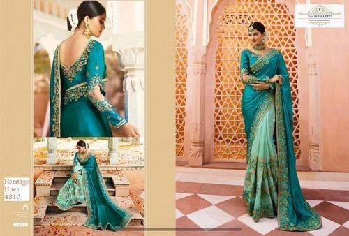 Pure Silk Half And Half Saree by Sagar Sarees