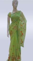 Embroidered Chiffon Saree for Ladies 