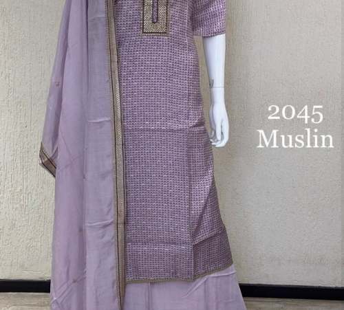Ladies Muslin Ready Made Sharara Suit by Nita Fashions