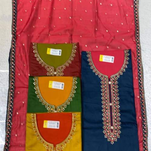 Fancy Neck work Designer Dress Material  by Subhash Company