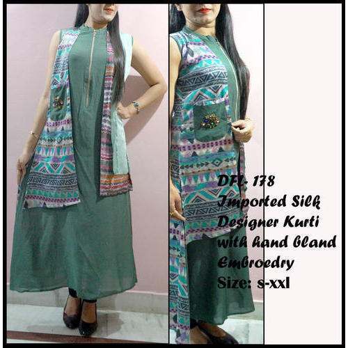 designer Silk Kurti by DFL Kurtis