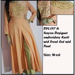 Embroidered Front Slit Kurti