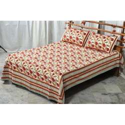 Floral Print Cotton Bedspread