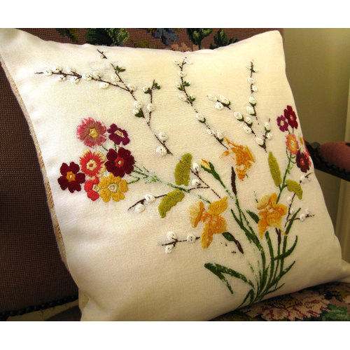 Hand Embroidered Cushion Cover