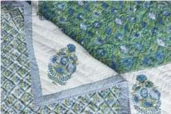 Jaal Hand Block Print Double Bed Quilt 