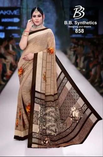 Fancy Digital Printed Weightless Saree For Women by B B Synthetics