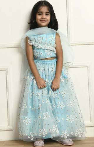 Girls Sleeveless Ready to Wear Lehenga 