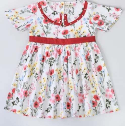 Kids Girl Printed Casual Frock