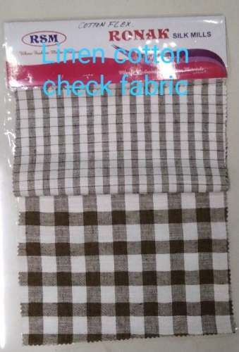 Checks Print linen cotton fabric