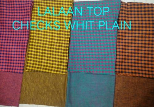 Lalan Top Checks With Plain Cotton Fabric