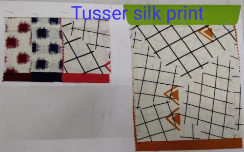 TUSSER SILK PRINT FABRIC
