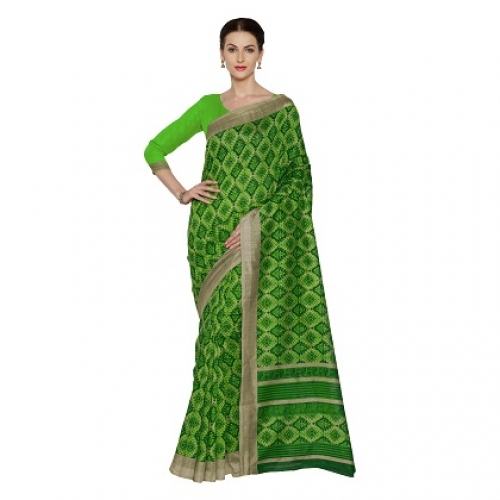Abstract Print BhagalPuri Saree