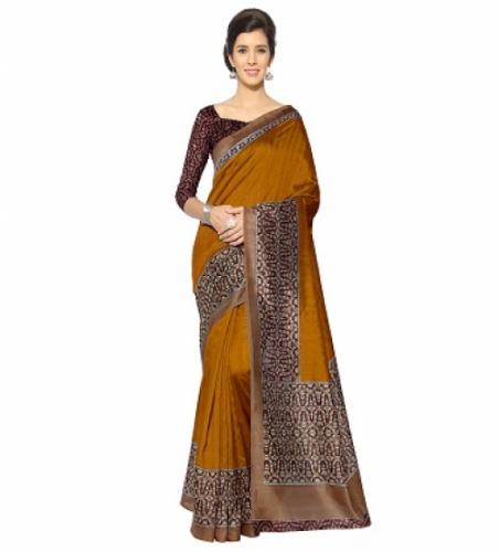 Floral Print Art Silk Saree2