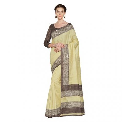 Floral Print BhagalPuri Saree3