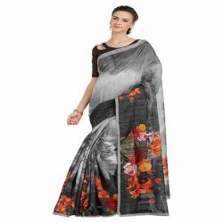 Floral Print BhagalPuri Saree8