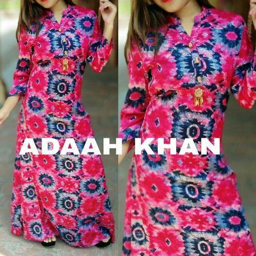 Printed Long Western Gown