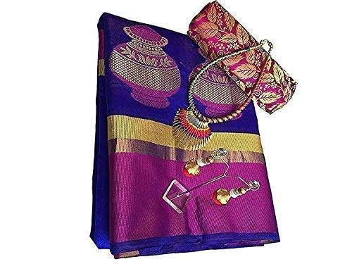 Buy kanchipuram Cotton Saree By Purvi Fashion by Purvi Fashion