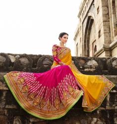 Georgette Embroidery Work Sarees