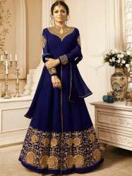 Georgette Blue Color Semi Stitched Salwar Suit