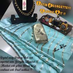 Hit satin geogettee wedding saree 