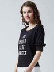 The Dry State Ladies Cotton Black Top