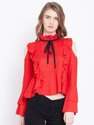 Women Red Rayon Top