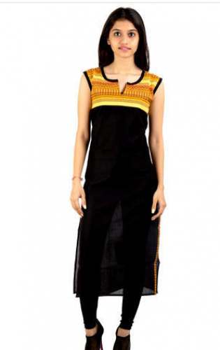 Sleeveless Straight Kurti by Aadhya Enterprise