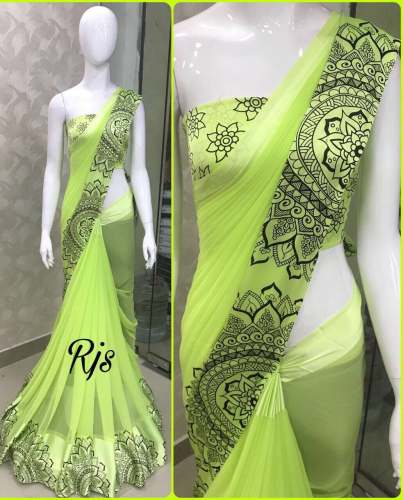 Satin Patta Saree