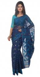 Designer Blue Dhakai Jamdani Saree