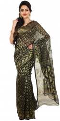 Designer Jamdani Black saree
