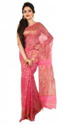 Designer Pink Jamdani saree 
