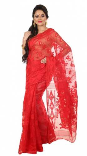 Designer Red Jmadani saree