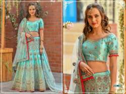 Heavy Turquoise Embroidered Lehenga Choli