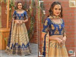 Yellow and Blue Color Party wear Lehenga Choli