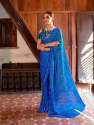 Designer chiffon Party wear Saree thumb 4