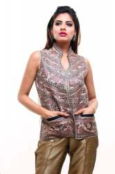 Fancy Nack Lady Hand Printed Waistcoat