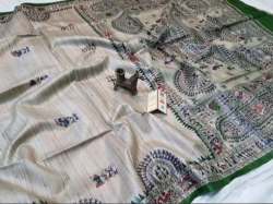 Festive Wear Tussar Silk Madhubani Saree 