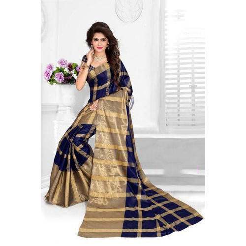 Daily wear Black and Gold Silk Saree