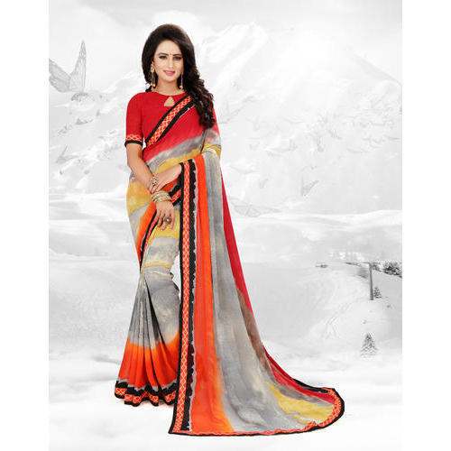 Fancy Casaul wear printed georgette saree by Laxmipooja Textiles