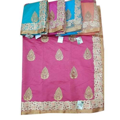 wedding wear embroidered work saree by Laxmipooja Textiles