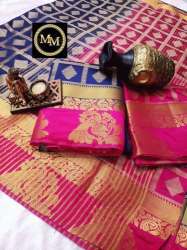 Traditional Pink Tussar Silk saree