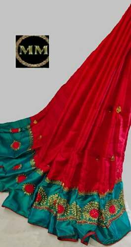 Wedding wear Embroidered Silk Saree by Aaraa Fashions