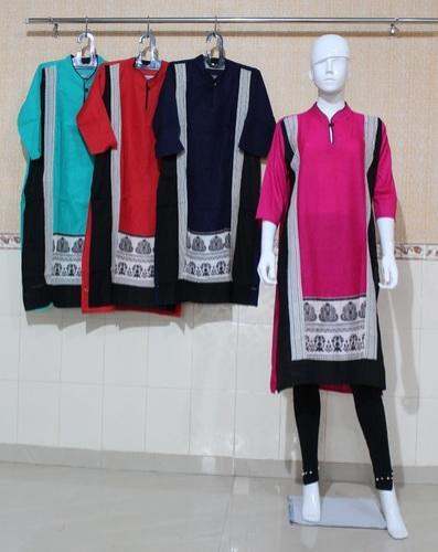 V neck rayon kurti