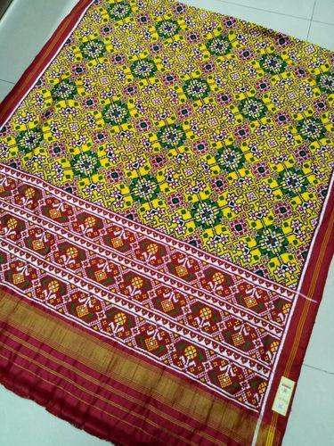 Wedding wear Yellow Rajkot Patola Silk Saree by Om patola saree