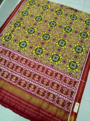 Wedding wear Yellow Rajkot Patola Silk Saree