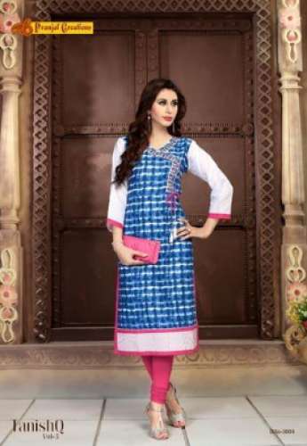 Pranjal Cotton Stright Kurti by Pranjal Creations